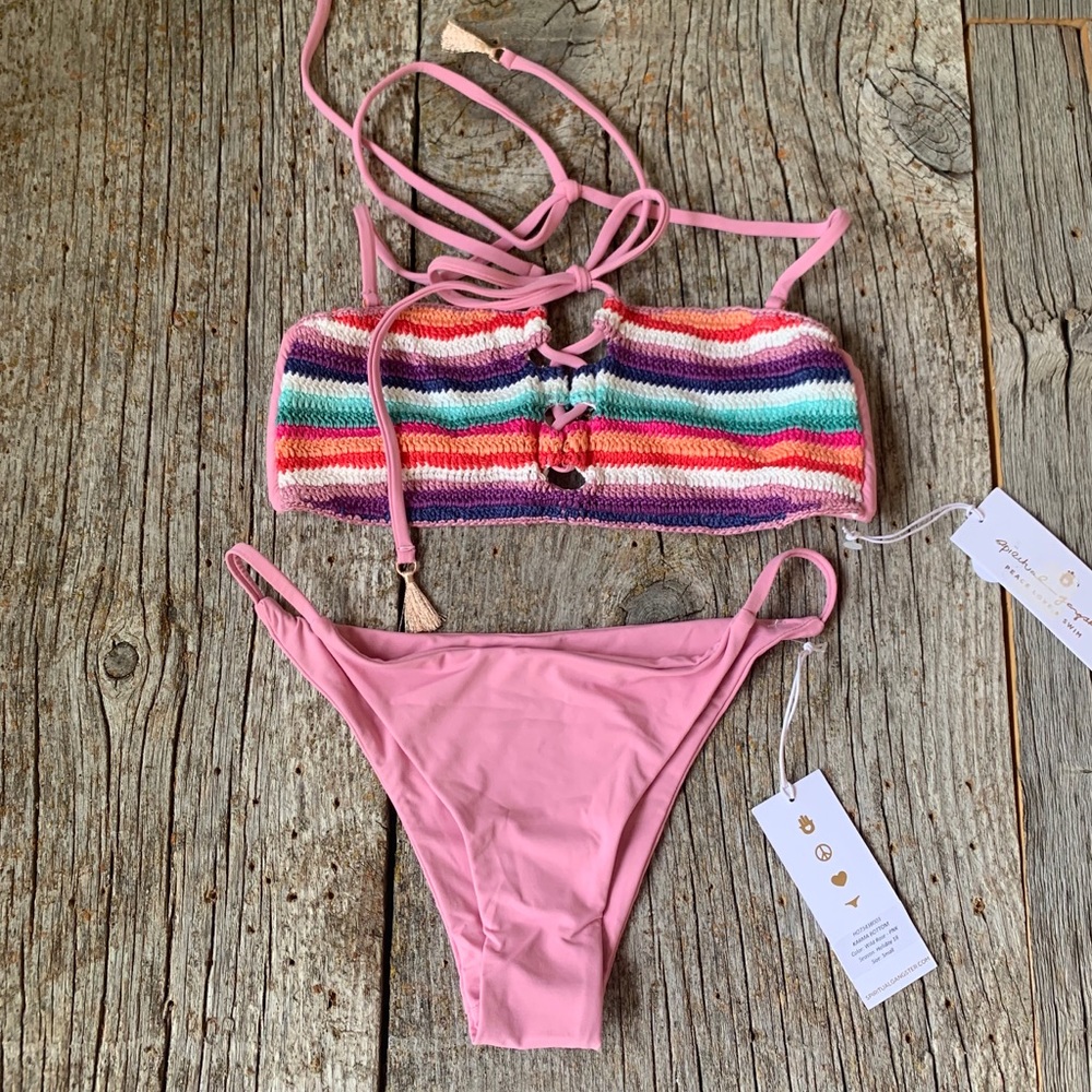 Spiritual Gangster Bikini SM Rose Crochet NWT